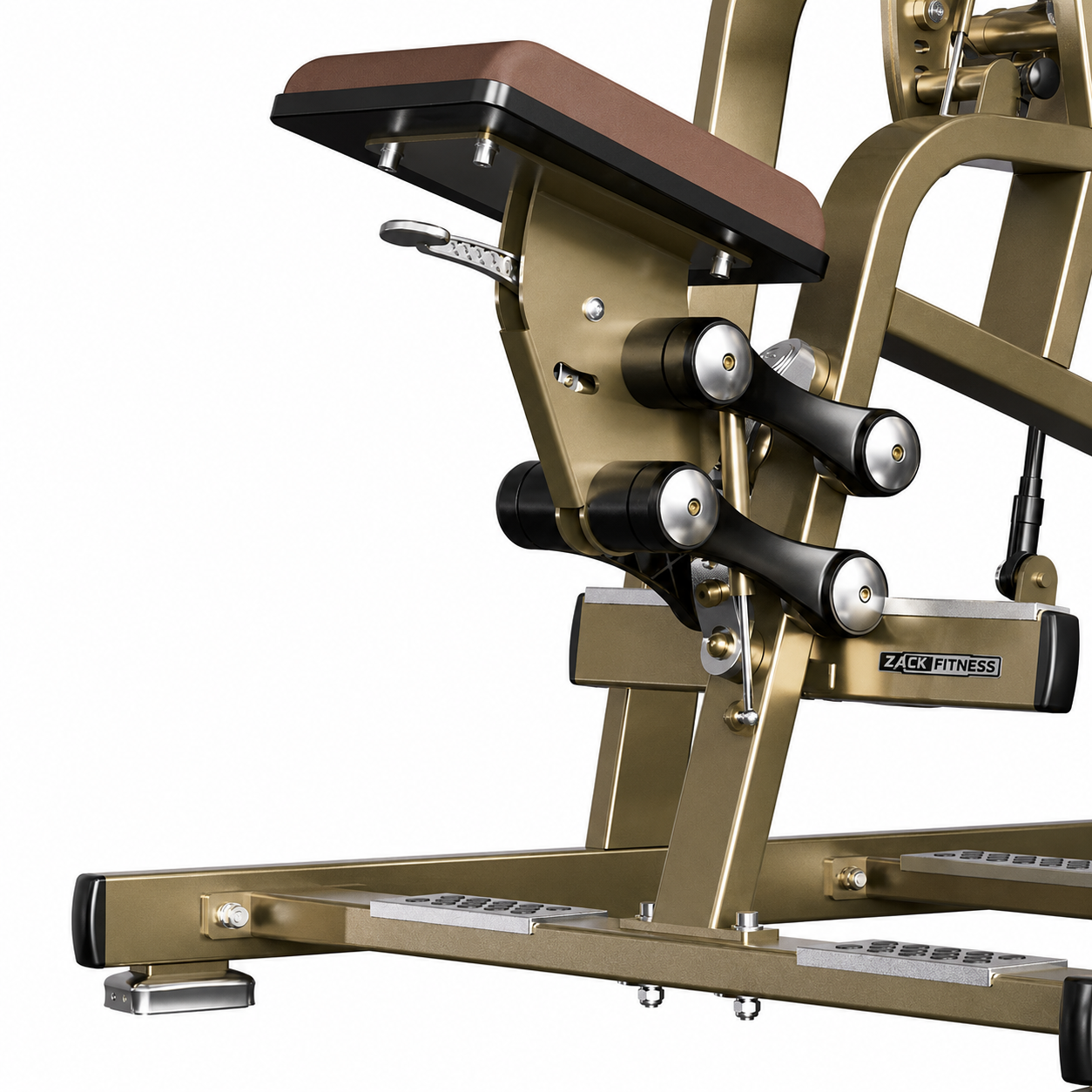 Commercial low row hydraulic seat adjustment and steel frame